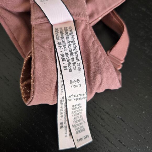 Victoria's Secret Perfect Shape Bra Padded Mauve Underwire 34D - Picture 9 of 10
